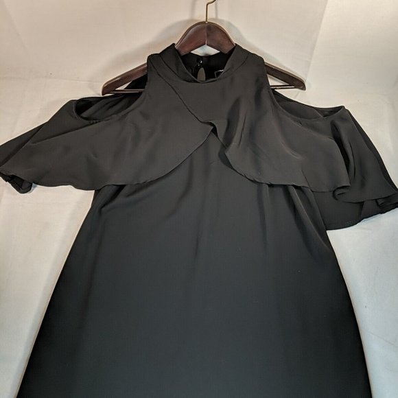 Another Story Black Flowy Dress Keyhole Sleeveless Women's Large L Formal - Picture 2 of 10